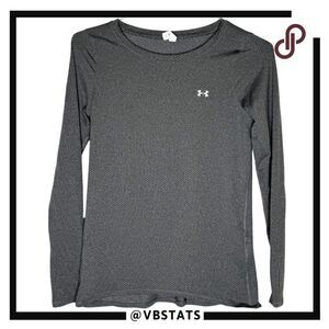 Under Armour Women's Heat Gear Fitted Long Sleeve Athletic Top Gray Small